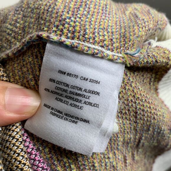 Anthropologie animal paisley zebra peacock open sweater cardigan size small boho - Picture 5 of 5